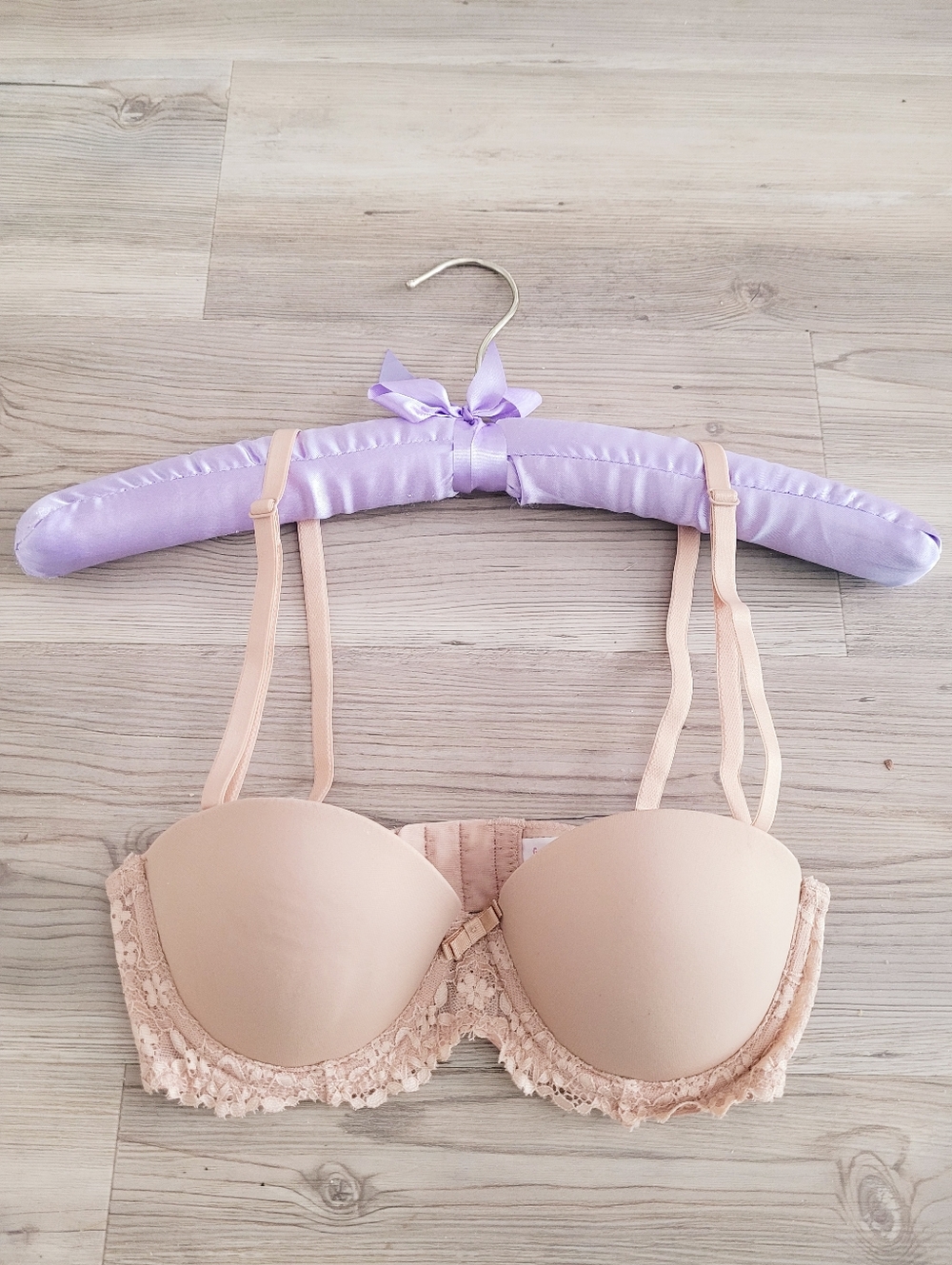 FLIRTUDE  Lace-Trim Padded Bra - Blush Pink ... never worn !